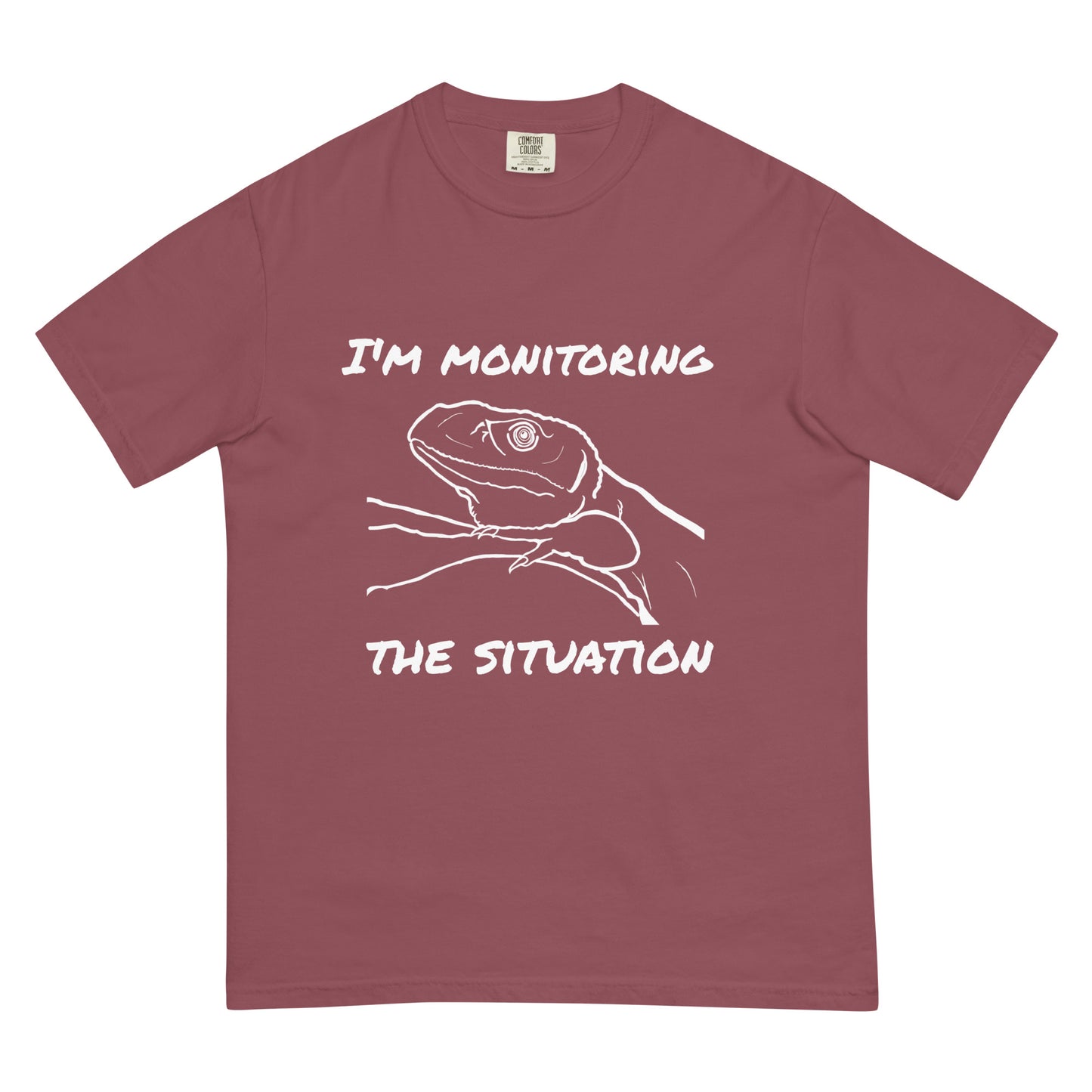 Monitoring the Situation White Text T-Shirt