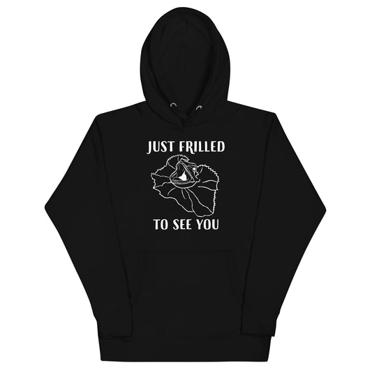 Just Frilled White Text Hoodie