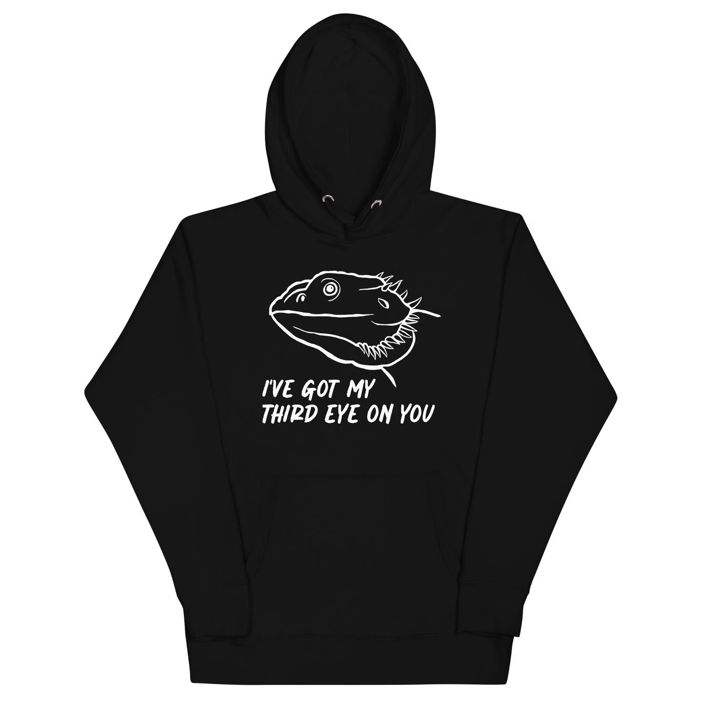 Third Eye White Text Hoodie